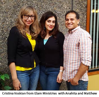 Cristina Voskian from Elam Ministries  with Anahita and Matthew