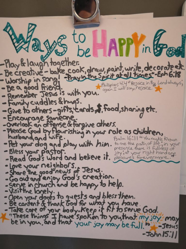 Ways to be Happy in Christ list