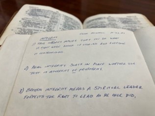 Notes from Havner's sermon